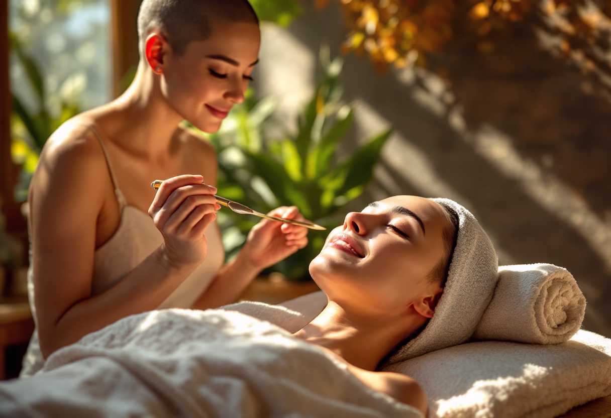 image of facial treatment being performed